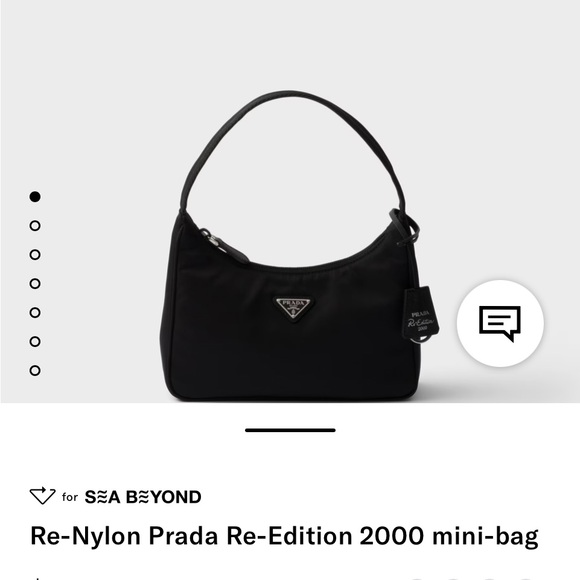 Prada Handbags - Prada Black Re-Edition 2000 Mini Bag